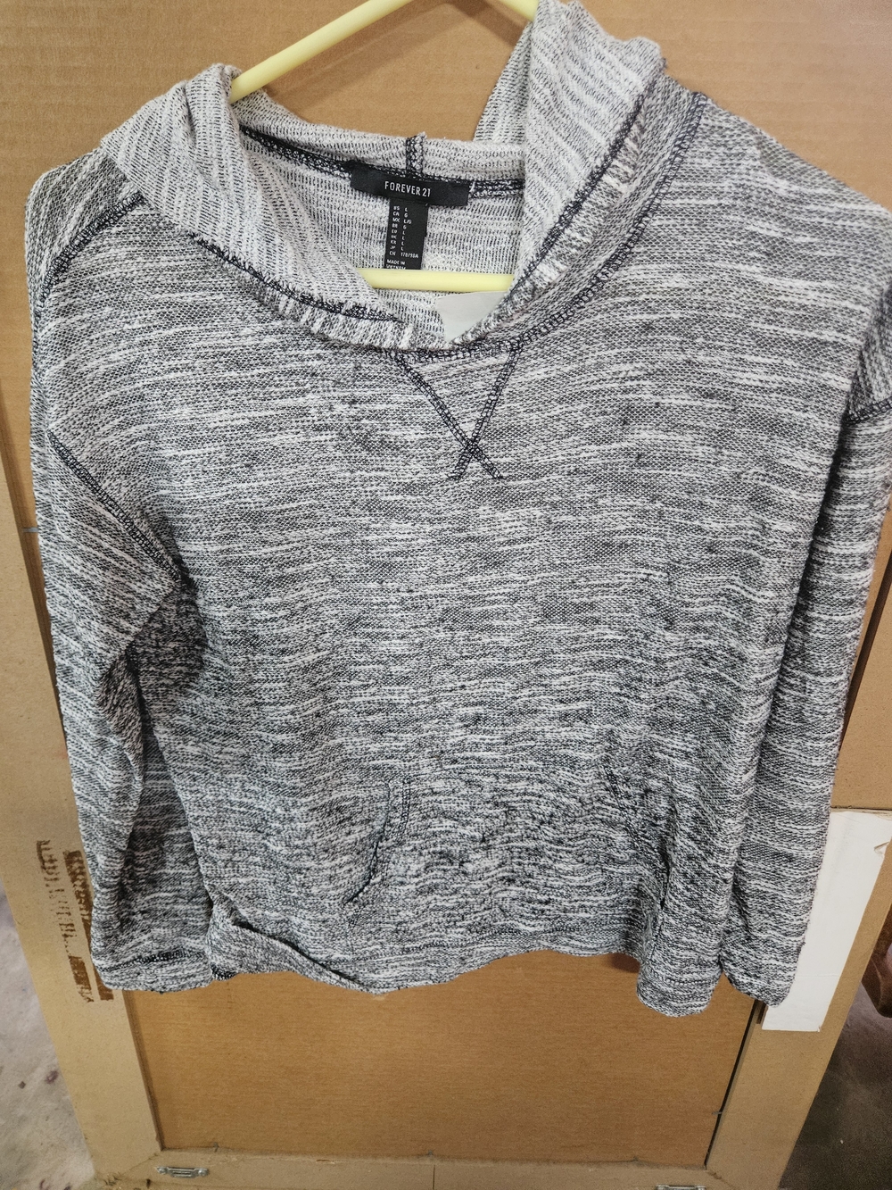 Forever 21 Gray Marled Pullover Hoodie